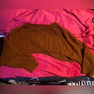 FASION NOVA Orange Sweater Crop Top